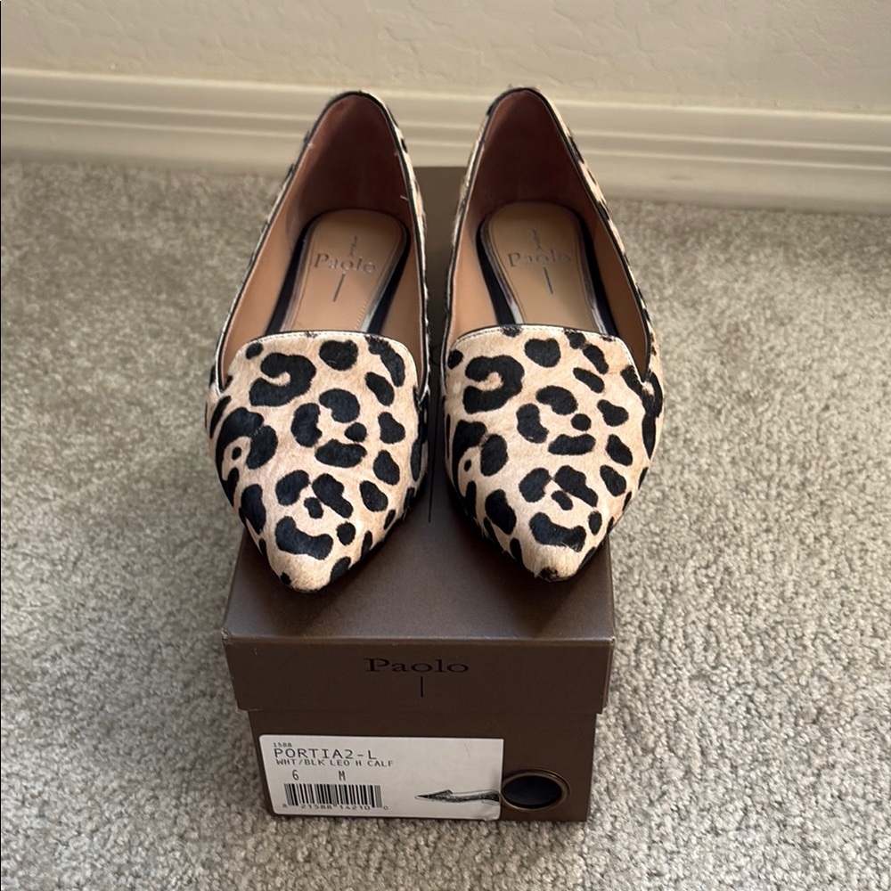Linea Paolo Portia flats Leopard Print size 6